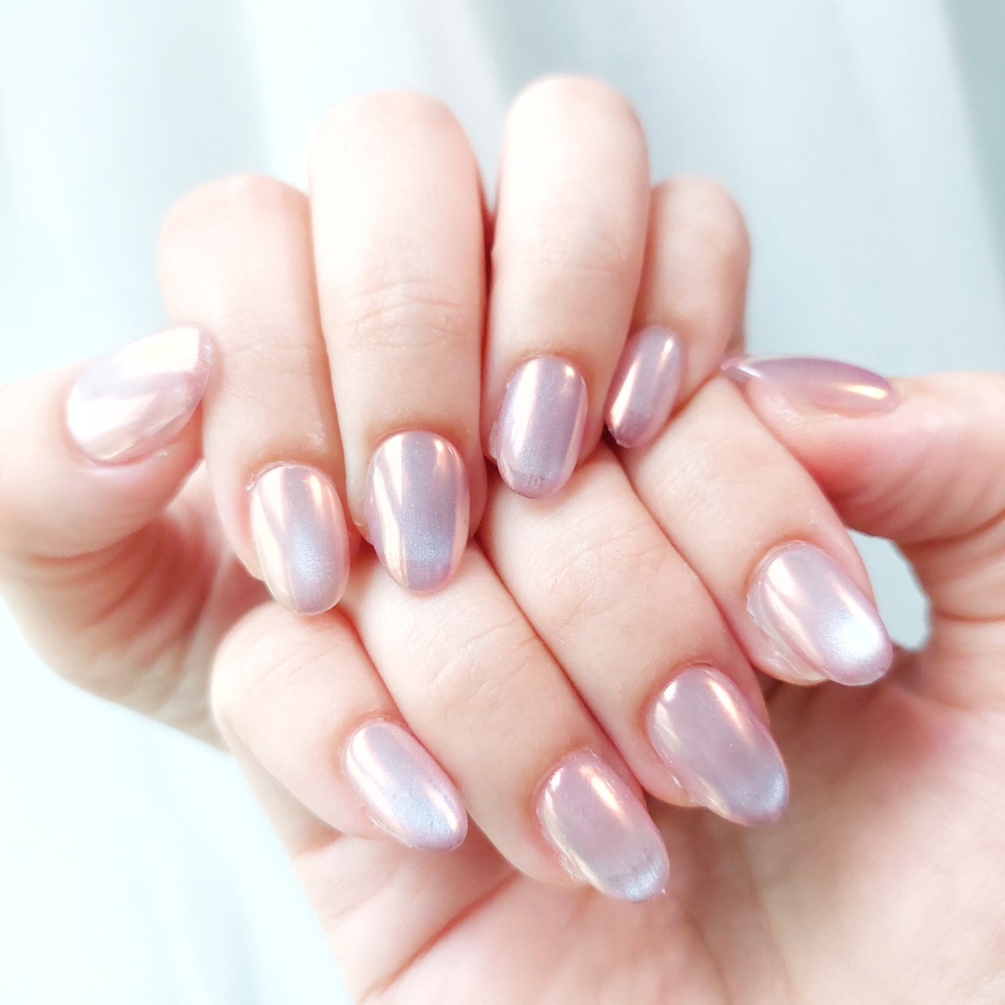 Pink Moonstone – Kids Nails | Short Rounded 17mm