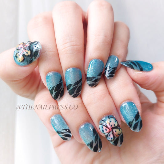 Vivid Butterfly Pop – Medium Rounded 19mm