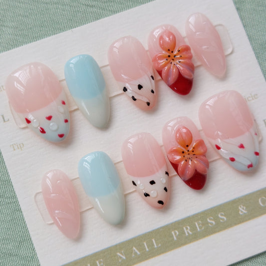 Dewy Tropical Blooms – Short Almond 20mm