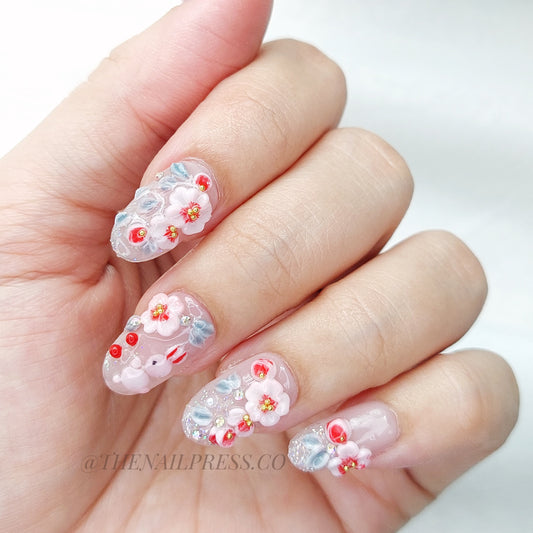 Bunny Blossom – Short Rounded 19mm