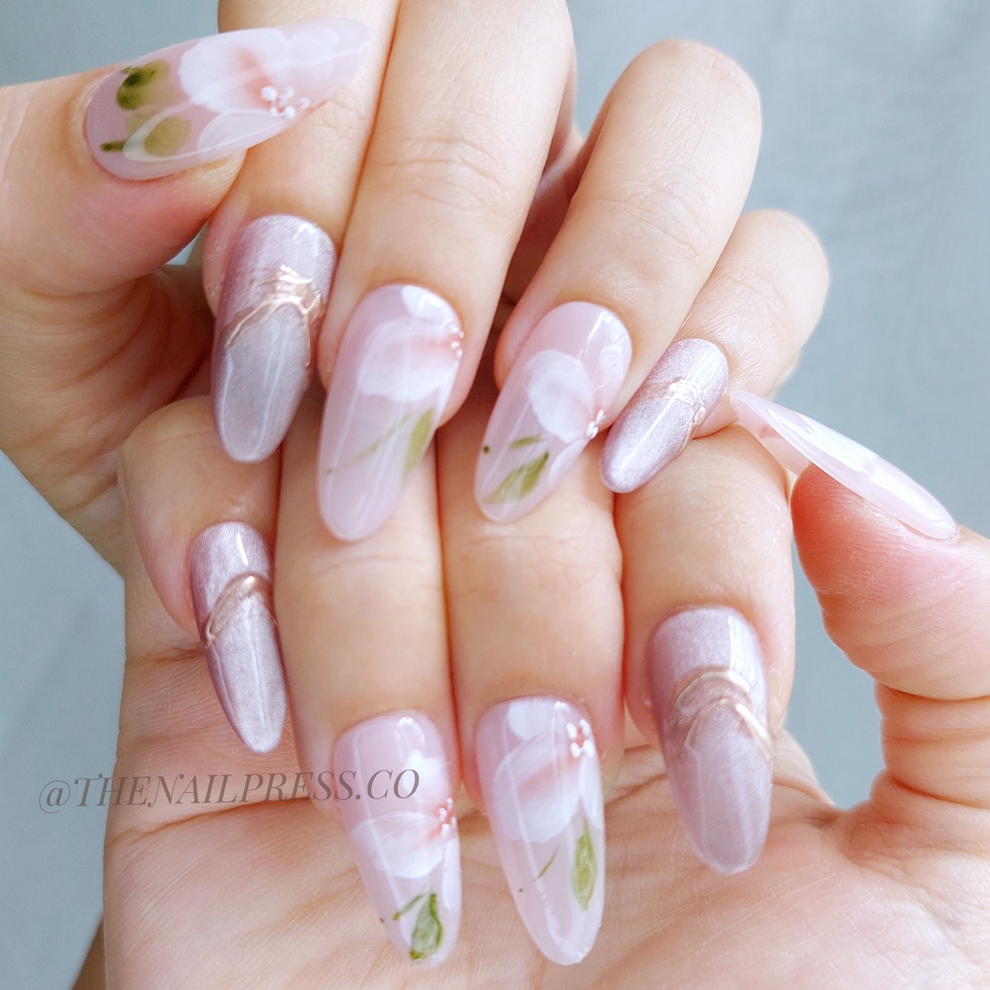 Soft Petal Serenade – Medium Oval 24mm