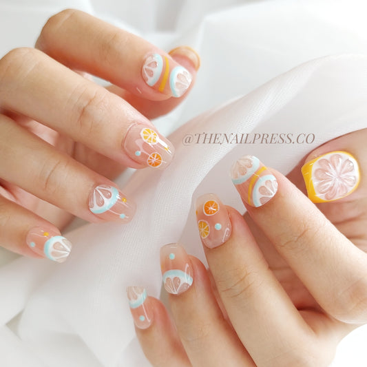 Citrus Pop – Kids Nails | Short Ballerina 16.5mm