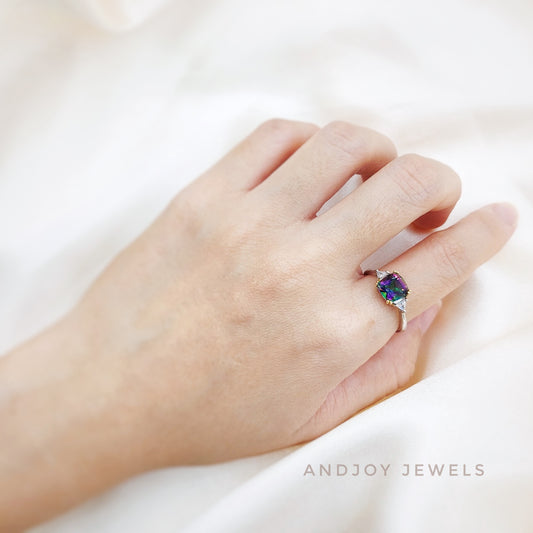 Cushion Mystic Quartz Ring