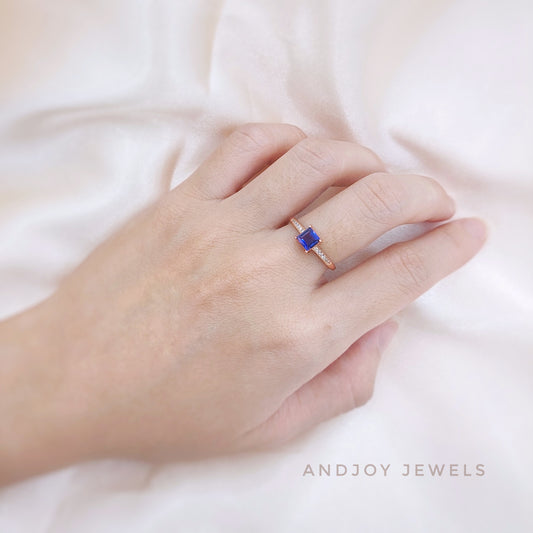 Square Iolite Ring