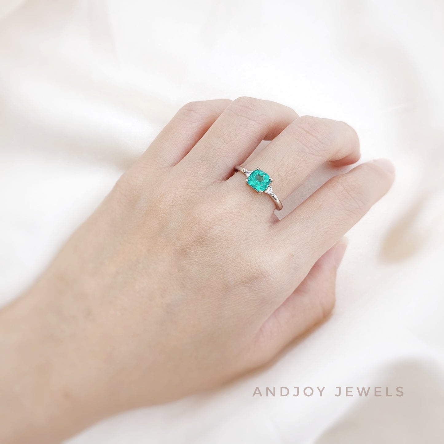 Cushion Mint Apatite Ring