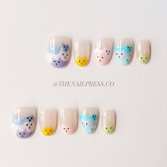 Purrfectly Piled – Kids Nails | Short Rounded 17mm