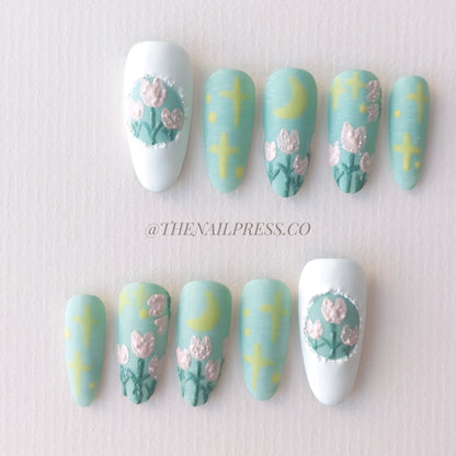 Canvas of Blossoms – Medium Oval 24mm