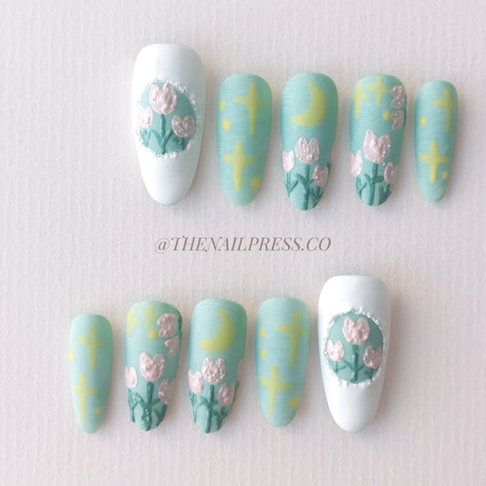 Canvas of Blossoms – Medium Oval 24mm