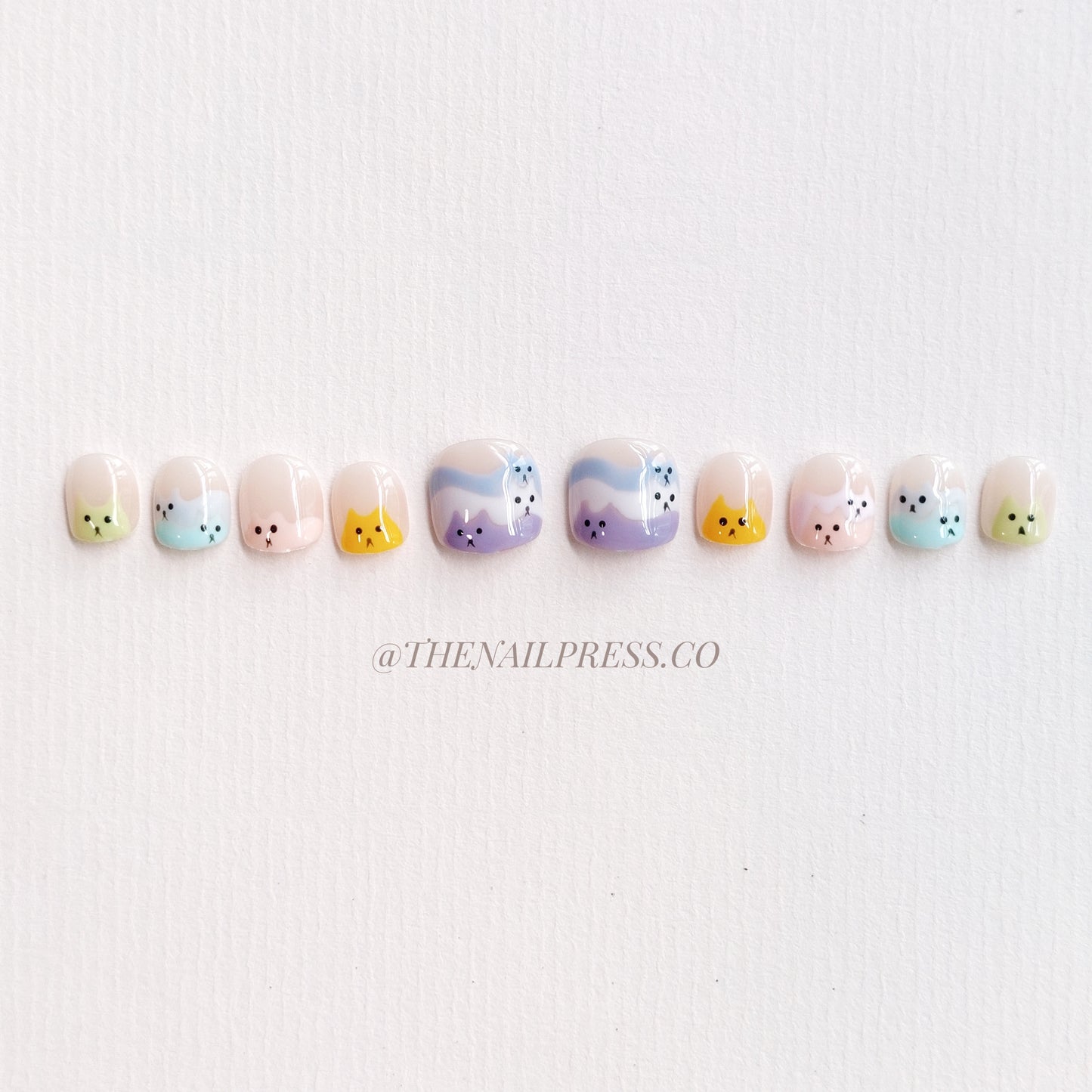 Purrfectly Piled – Kids Nails | Short Rounded 17mm