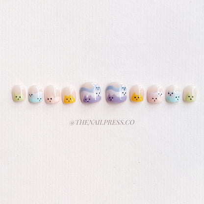 Purrfectly Piled – Kids Nails | Short Rounded 17mm