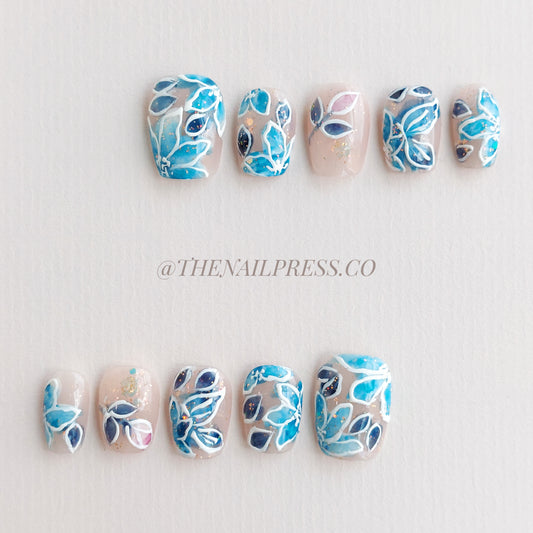 Blue Flora Sparkle – Short Ballerina 16.5mm