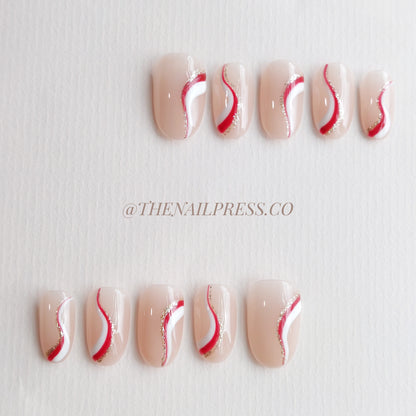 Holiday Candy Swirl – Medium Rounded 19mm