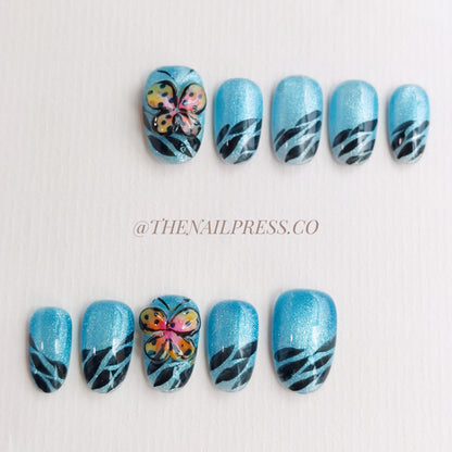 Vivid Butterfly Pop – Medium Rounded 19mm