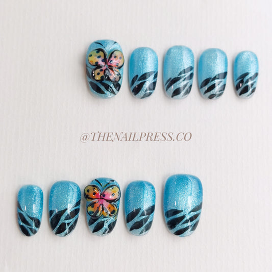 Vivid Butterfly Pop – Medium Rounded 19mm