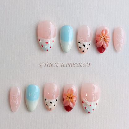 Dewy Tropical Blooms – Short Almond 20mm