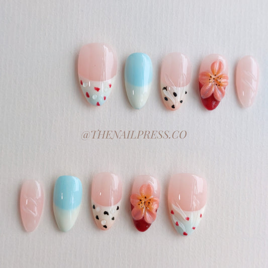 Dewy Tropical Blooms – Short Almond 20mm