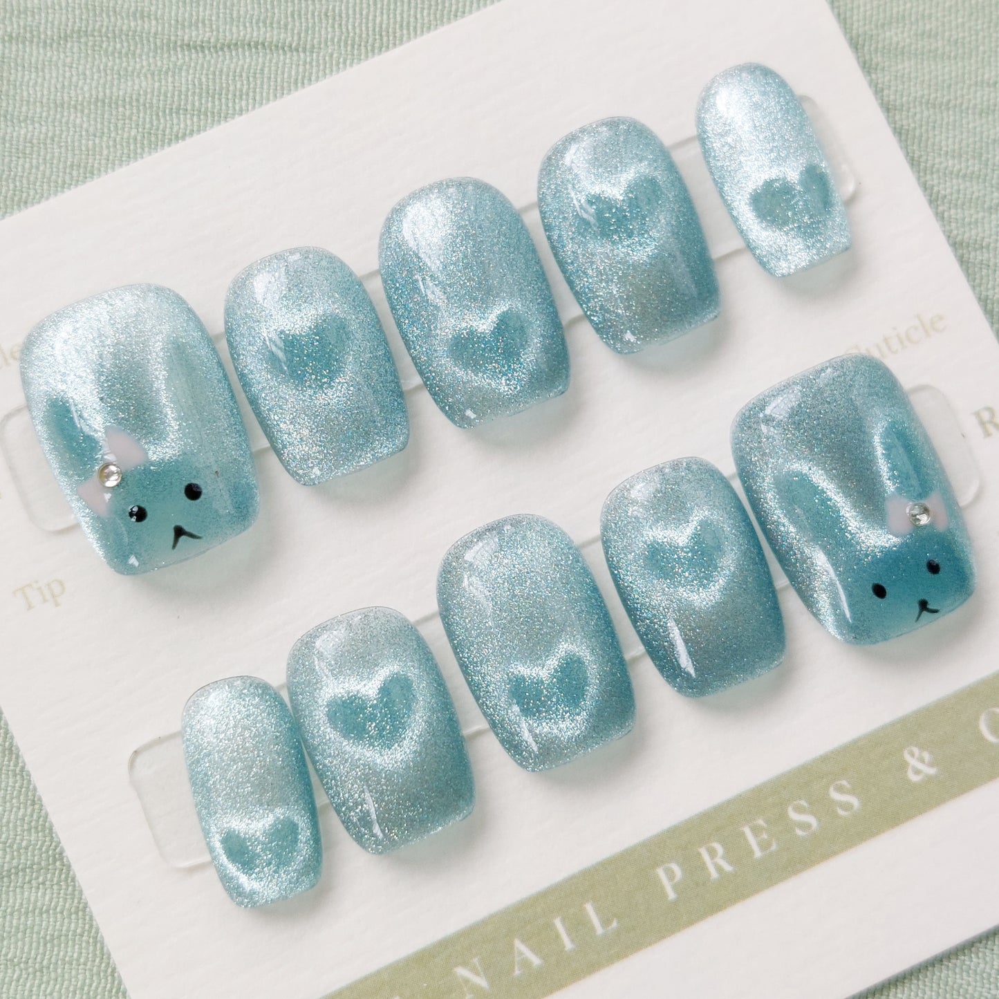 Bunny's Turquoise Glow – Short Square 17mm