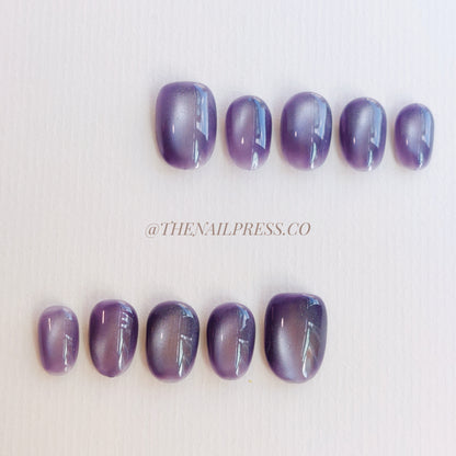 Dark Purple Cat-Eye – Short Rounded 17mm