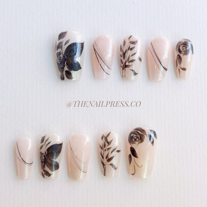 Oriental Inked Elegance – Short Coffin 20mm