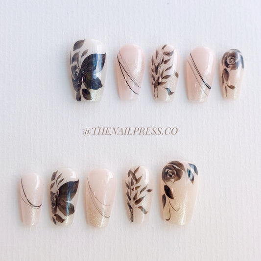 Oriental Inked Elegance – Short Coffin 20mm