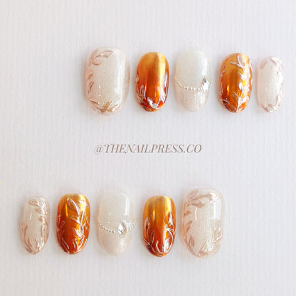 Bronze Floral Opulence – Medium Oval Rounded 19mm