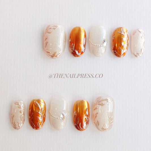 Bronze Floral Opulence – Medium Oval Rounded 19mm