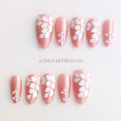 Oriental Silk Threaded Blooms – Medium Oval 24mm