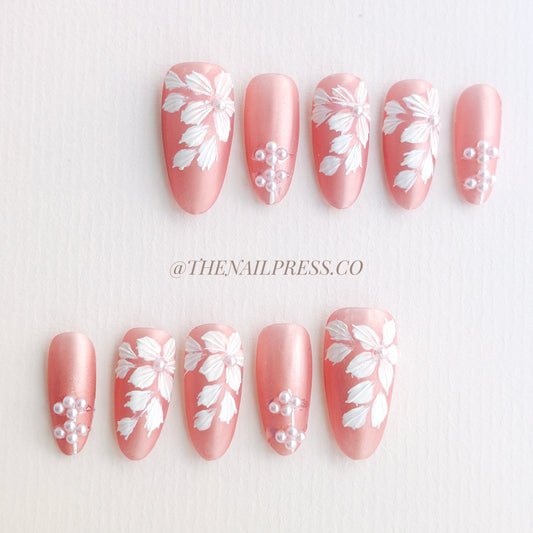 Oriental Silk Threaded Blooms – Medium Oval 24mm