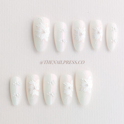 Oriental Silk Threaded Blooms – Medium Oval 24mm