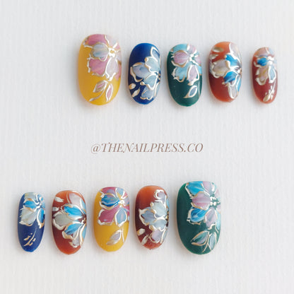 Floral Mirage – Medium Oval Rounded 19mm