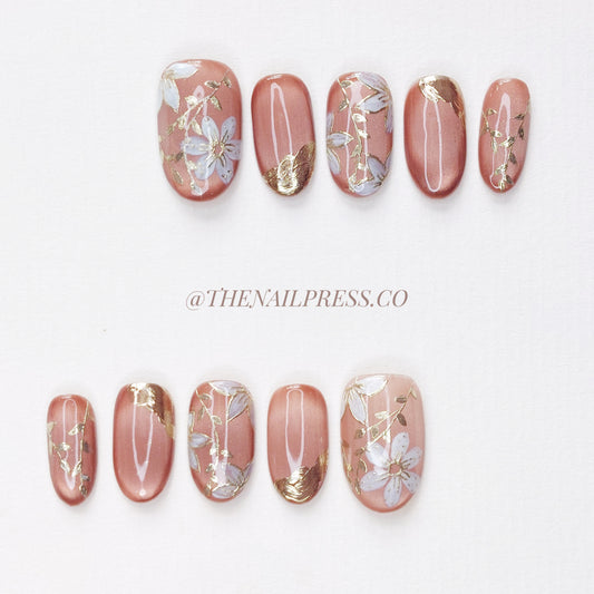 Burnt Amber Bloom – Medium Oval Rounded 19mm