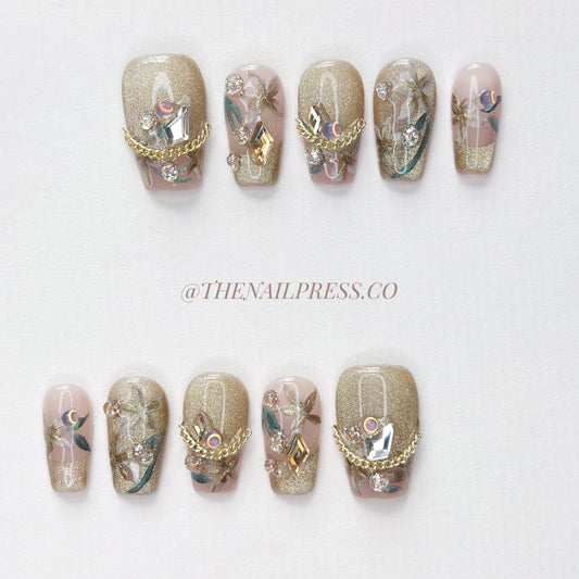 Chained Florals – Short Coffin 20mm