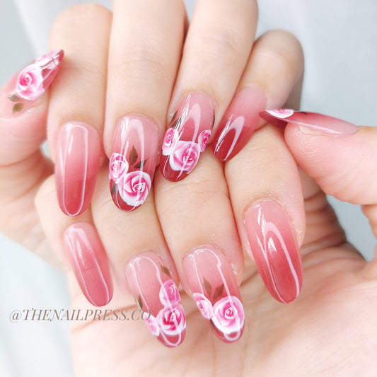 Wine-Drenched Roses – Short Oval 21mm