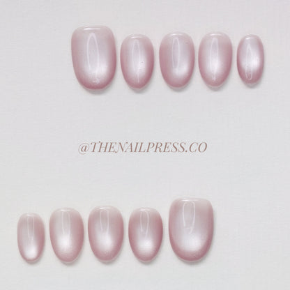 Ballet Pink Cat-Eye – Short Rounded 17mm