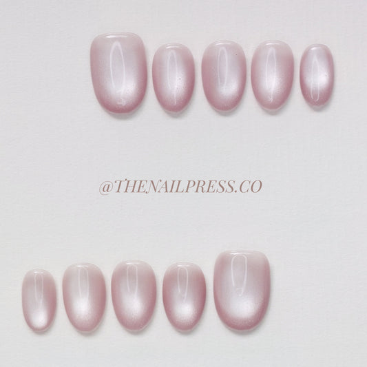 Ballet Pink Cat-Eye – Short Rounded 17mm