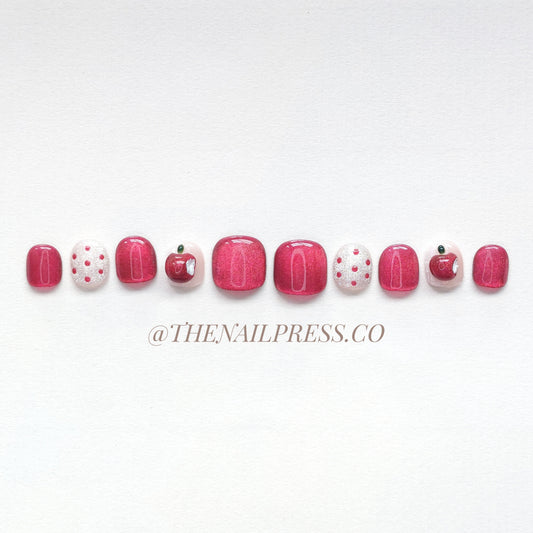 Red Apple Bites – Kids Nails