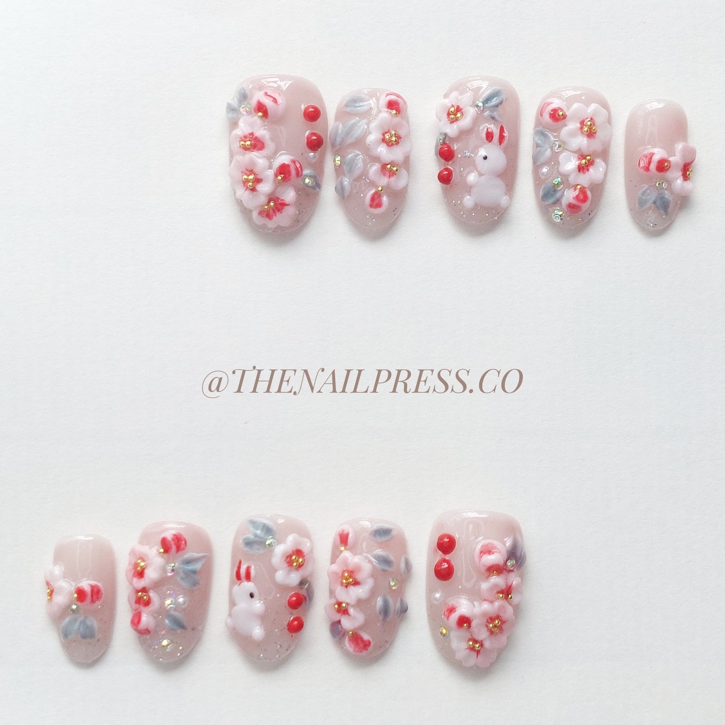 Bunny Blossom – Short Rounded 19mm