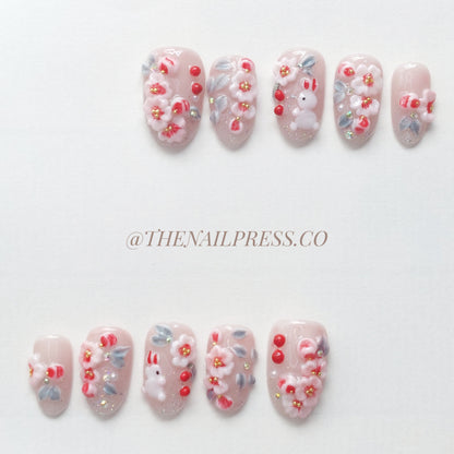 Bunny Blossom – Short Rounded 19mm