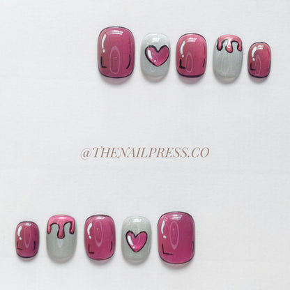 Pop Heart – Short Squoval 16mm