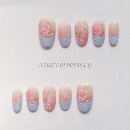 Lavender Rosette – Medium Oval Rounded 19mm