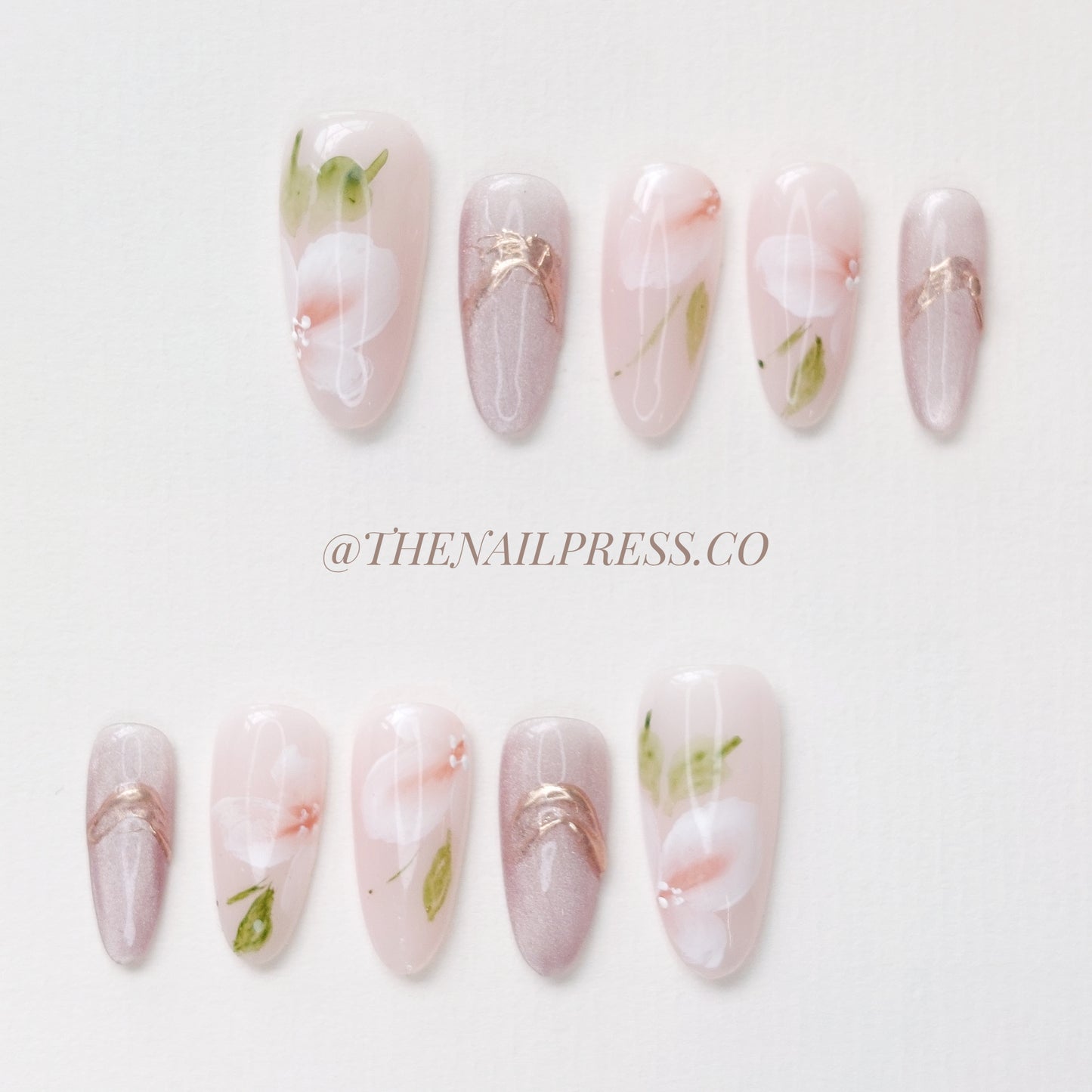 Soft Petal Serenade – Medium Oval 24mm