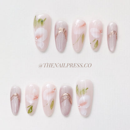 Soft Petal Serenade – Medium Oval 24mm