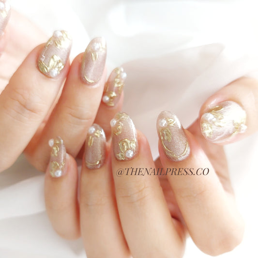 Metallic Fleur – Medium Oval Rounded 19mm