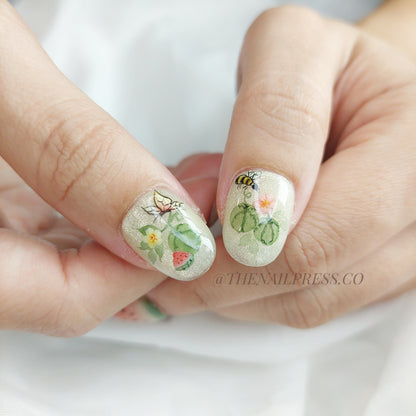 Watermelon Glitz – Short Rounded 17mm