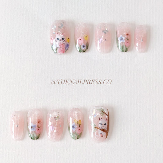 Springtime Whiskers – Medium Oval Rounded 19mm