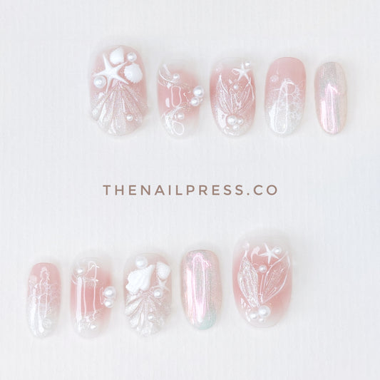 Mermaid Blush – Medium Oval Rounded 19mm