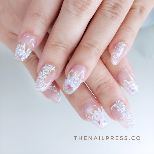 Glittering Petals – Medium Oval Rounded 19mm