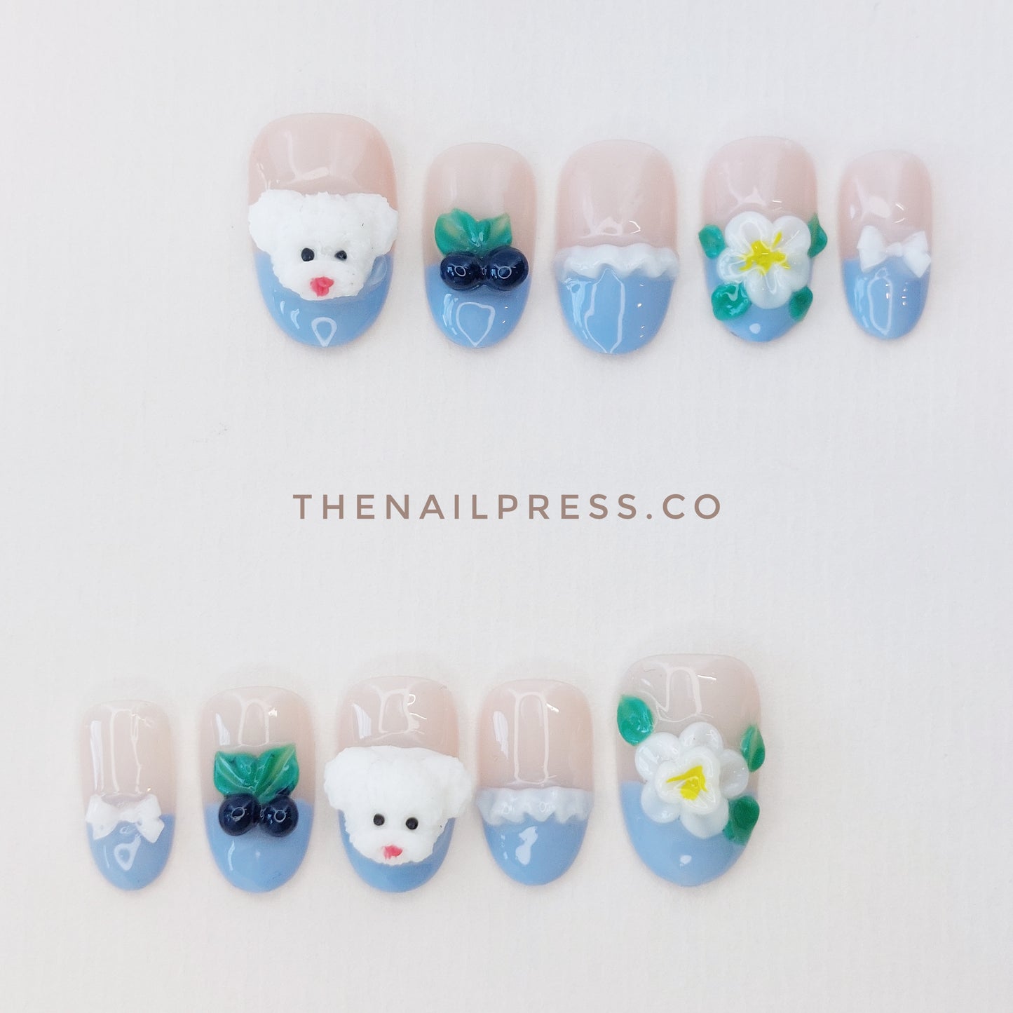 Sweet Blue Paws – Medium Rounded 19mm