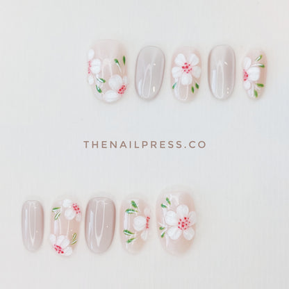 Blushing Blooms – Medium Oval Rounded 19mm