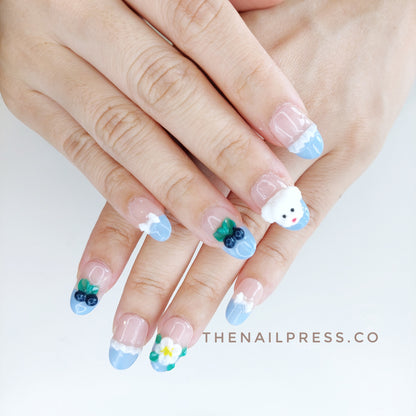 Sweet Blue Paws – Medium Rounded 19mm